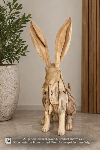 Product image of the product “Rabbit, 70 cm Height, Teak Wood, Natural ”